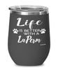 Funny Laperm Cat Wine Glass Life Is Better With A Laperm 12oz Stainless Steel Black