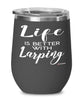 Funny Larper Wine Glass Life Is Better With Larping 12oz Stainless Steel Black