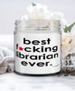 Funny Librarian Candle B3st F-cking Librarian Ever 9oz Vanilla Scented Candles Soy Wax