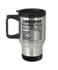 Funny Librarian Nutrition Facts Travel Mug 14oz Stainless Steel