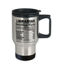 Funny Librarian Nutrition Facts Travel Mug 14oz Stainless Steel