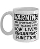 Funny Life Scientist Mug Warning May Spontaneously Start Talking About How Living Organisms Function Coffee Cup White
