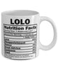 Funny Lolo Nutritional Facts Coffee Mug 11oz White