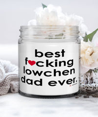Funny Lowchen Dog Candle B3st F-cking Lowchen Dad Ever 9oz Vanilla Scented Candles Soy Wax