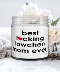 Funny Lowchen Dog Candle B3st F-cking Lowchen Mom Ever 9oz Vanilla Scented Candles Soy Wax
