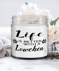 Funny Lowchen Dog Candle Life Is Better With A Lowchen 9oz Vanilla Scented Candles Soy Wax