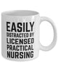 Funny Lpn Mug Easily Distracted By Licensed Practical Nursing Coffee Mug 11oz White