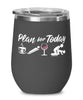 Funny Lugers Wine Glass Adult Humor Plan For Today Street Luge 12oz Stainless Steel Black
