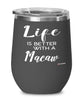 Funny Macaw Bird Wine Glass Life Is Better With A Macaw 12oz Stainless Steel Black
