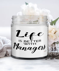 Funny Manager Candle Life Is Better With Managers 9oz Vanilla Scented Candles Soy Wax