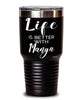 Funny Manga Tumbler Life Is Better With Manga 30oz Stainless Steel Black