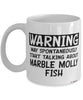 Funny Marble Molly Mug Warning May Spontaneously Start Talking About Marble Molly Fish Coffee Cup White