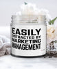 Funny Market Research Analyst Candle Easily Distracted By Marketing Management 9oz Vanilla Scented Candles Soy Wax