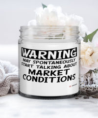 Funny Market Research Analyst Candle Warning May Spontaneously Start Talking About Market Conditions 9oz Vanilla Scented Candles Soy Wax