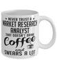 Funny Market Research Analyst Mug Never Trust A Market Research Analyst That Doesn't Drink Coffee and Swears A Lot Coffee Cup 11oz 15oz White