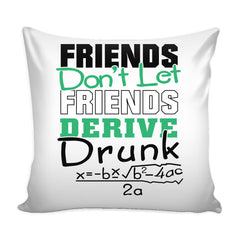 Funny Math Graphic Pillow Cover Friends Dont Let Friends Derive Drunk