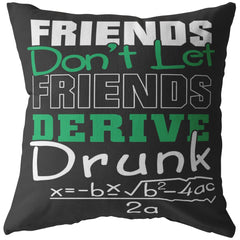 Funny Math Pillows Friends Dont Let Friends Derive Drunk