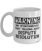 Funny Mediator Mug Warning May Spontaneously Start Talking About Dispute Resolution Coffee Cup White