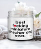 Funny Miniature Pinscher Dog Candle B3st F-cking Miniature Pinscher Dad Ever 9oz Vanilla Scented Candles Soy Wax