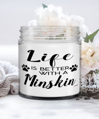 Funny Minskin Cat Candle Life Is Better With A Minskin 9oz Vanilla Scented Candles Soy Wax