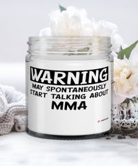 Funny Mixed Martial Arts Candle Warning May Spontaneously Start Talking About MMA 9oz Vanilla Scented Candles Soy Wax