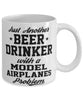 Funny Model Airplanes Mug Just Another Beer Drinker With A Model Airplanes Problem Coffee Cup 11oz White