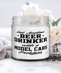 Funny Model Cars Candle Just Another Beer Drinker With A Model Cars Problem 9oz Vanilla Scented Candles Soy Wax