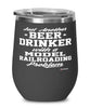 Funny Model Railroading Wine Glass Just Another Beer Drinker With A Model Railroading Problem 12oz Stainless Steel Black