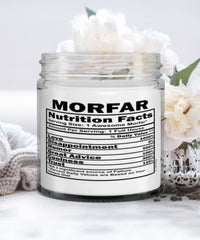 Funny Morfar Candle Nutrition Facts 9oz Vanilla Scented Candles Soy Wax