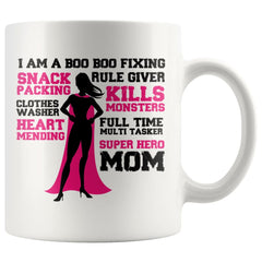 Funny Mothers Mug Super Hero Mom 11oz White Coffee Mugs