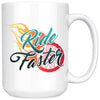 Funny Motorcycle Biker Mug Ride Faster 15oz White Coffee Mugs