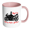 Funny Motorcycle Mug My Cat Always Rides Shotgun White 11oz Accent Coffee Mugs