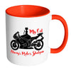 Funny Motorcycle Mug My Cat Always Rides Shotgun White 11oz Accent Coffee Mugs