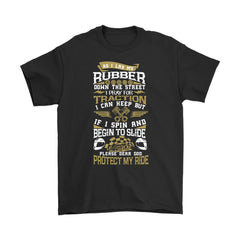Funny Motorcycle Shirt As I Lay My Rubber Down Gildan Mens T-Shirt