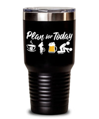 Funny Mountain Biker Tumbler Gift Adult Humor Plan For Today Mountain Biking 20oz 30oz Stainless Steel