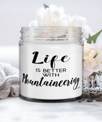 Funny Mountaineering Candle Life Is Better With Mountaineering 9oz Vanilla Scented Candles Soy Wax