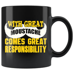 Funny Moustache Mug With Great Moustache Comes 11oz Black Coffee Mugs