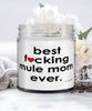 Funny Mule Candle B3st F-cking Mule Mom Ever 9oz Vanilla Scented Candles Soy Wax