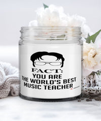 Funny Music Teacher Candle Fact You Are The Worlds B3st Music Teacher 9oz Vanilla Scented Candles Soy Wax