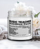 Funny Music Teacher Candle Nutrition Facts 9oz Vanilla Scented Candles Soy Wax