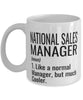 Funny National Sales Manager Mug Like A Normal Manager But Much Cooler Coffee Cup 11oz 15oz White