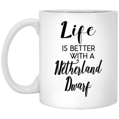 Funny Netherland Dwarf Rabbit Mug Life Is Better With A Netherland Dwarf Coffee Cup 11oz White XP8434