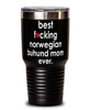 Funny Norwegian Buhund Dog Tumbler B3st F-cking Norwegian Buhund Mom Ever 30oz Stainless Steel