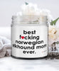 Funny Norwegian Elkhound Dog Candle B3st F-cking Norwegian Elkhound Mom Ever 9oz Vanilla Scented Candles Soy Wax