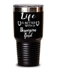 Funny Norwegian Fjord Horse Tumbler Life Is Better With A Norwegian Fjord 30oz Stainless Steel Black