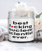 Funny Nuclear Scientist Candle B3st F-cking Nuclear Scientist Ever 9oz Vanilla Scented Candles Soy Wax
