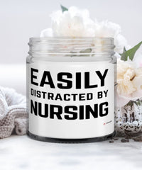 Funny Nurse Candle Easily Distracted By Nursing 9oz Vanilla Scented Candles Soy Wax