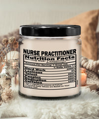 Funny Nurse Practitioner Candle Nutrition Facts 9oz Vanilla Scented Candles Soy Wax