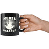 Funny Nursing Yoga Mug Nurse Balance 11oz Black Coffee Mugs