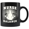 Funny Nursing Yoga Mug Nurse Balance 11oz Black Coffee Mugs